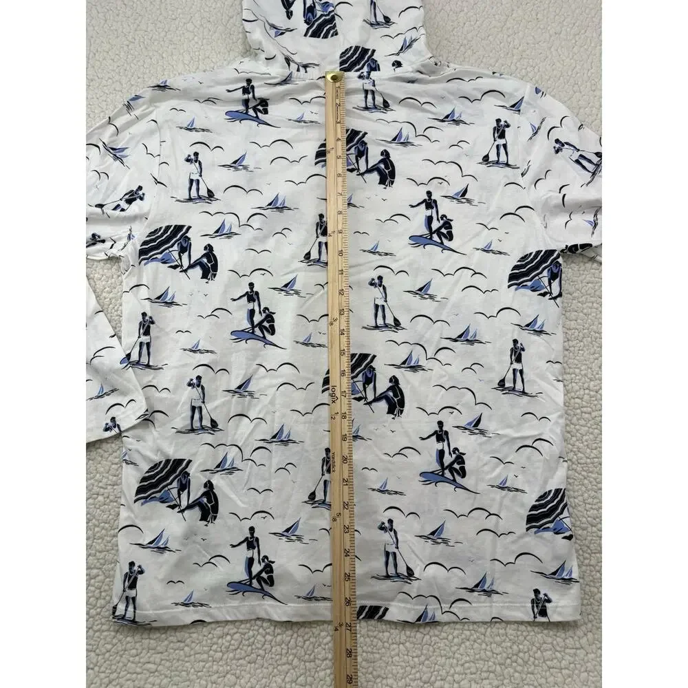 POLO Ralph Lauren Men's L Tropical Print Jersey Hooded T-Shirt Cotton‎ Beach AOP